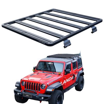 ブラックパウダーコートオフロード 4X4 アクセサリー ジップ・ラングラーJL用のアルミ屋根ラック