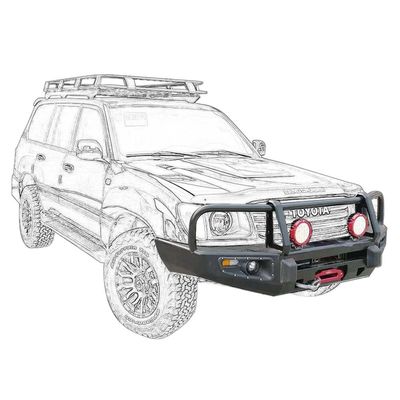 トヨタ LC100の外観とパフォーマンスをアップグレードする この4×4 ブールバー フロントバンパー