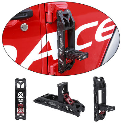 ブラック・レッド アルミ製 脚ペダル ジープ・ラングラーJL 4x4 オフロードキャンプ用品