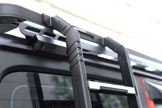 BLACK 4x4 オフロードアクセサリー ラングラー JL カー 屋根ラック 装着金属 ジープ用のシングルサイド梯子