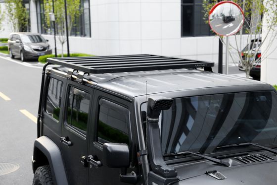 ブラック アルミ合金 屋根ラック クロスバー プラットフォーム 2023 4x4 Wrangler JK ストレージスペースを拡大