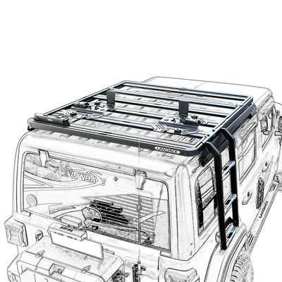 WranglerJK WranglerJL JEEP 強化性能のための機械的な黒い車梯子ラック