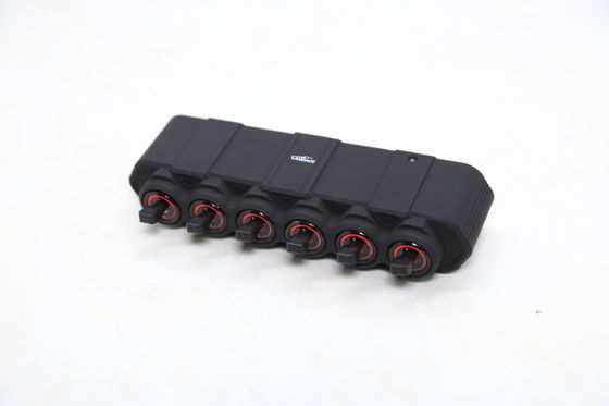6 ギャング スイッチ パネル 電子 リレーシステム サーキット コントロール ボックス 防水 フィューズ リレー ボックス ワイヤリング ハーネス ラベルステッカー