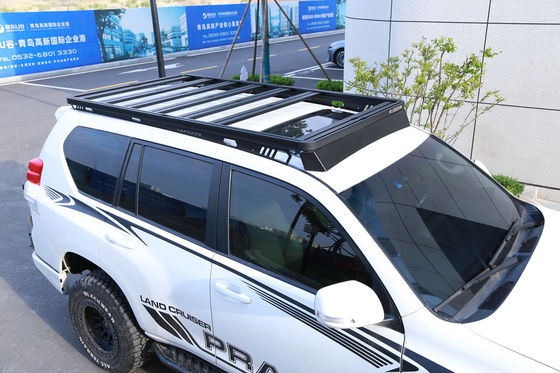 LC150 向け 200kg 負荷容量 屋根ラック 直接粉末塗装 黒アルミ合金