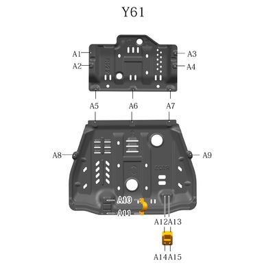黒色4x4 外装用品 アルミ合金 ニッサンパトロール Y61 スキッドプレート エンジンガードプレート 底部保護